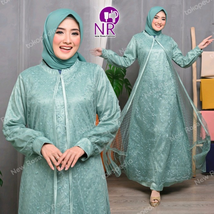 Gamis Tutu Model Rompi / Gamis Brukat Tile Rompi / Gamis Brukat Muslim