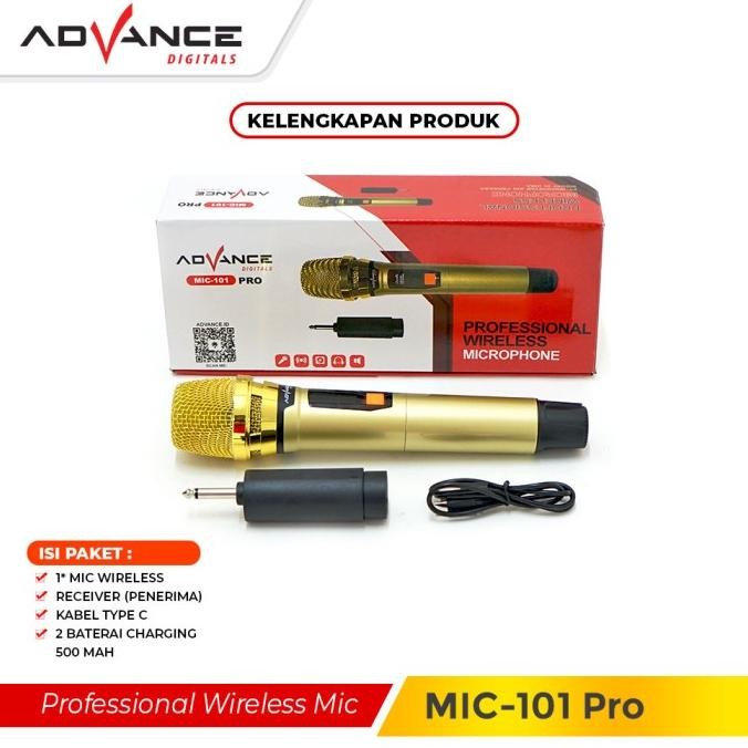 MIC KARAOKE MIKROFON ORIGINAL WIRELESS BLUETOOTH ADVANCE MIC101 PRO