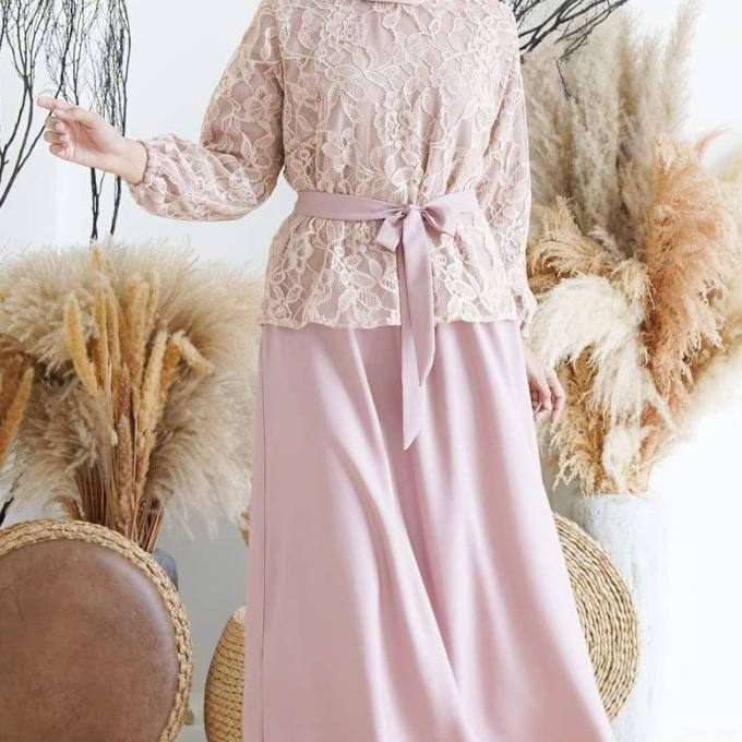 Gamis Brukat Inaya L Atasan Baju Muslim Gamis Brukat Kebaya Wanita Store_Sabila