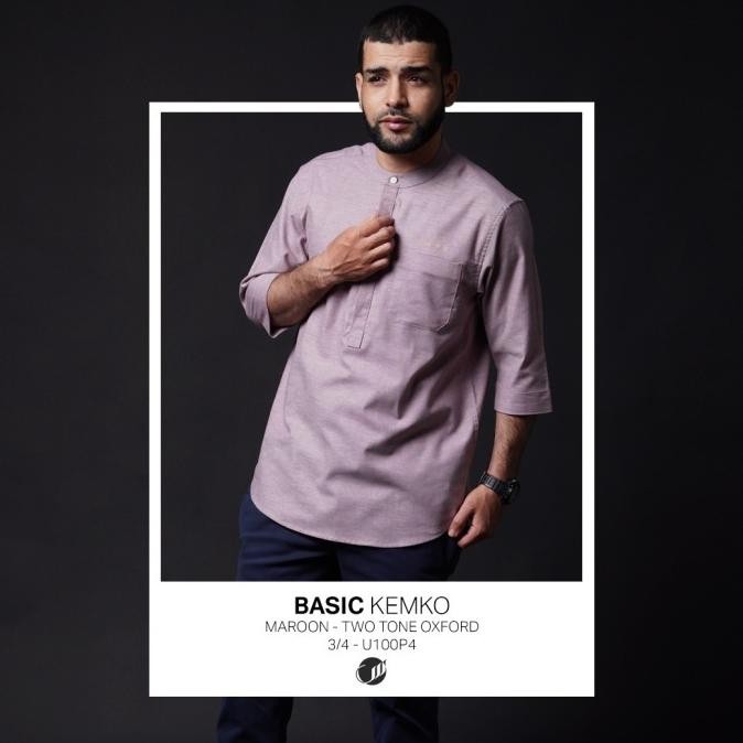 Samase Kemko Basic U100P Kemeja Koko Pria Dewasa Lengan 3 Per 4 White Store_Imnami