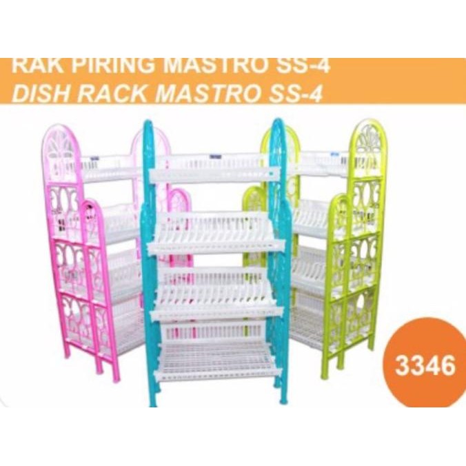Rak Piring Plastik 4 Susun Mastro Ss-4 Lucky Star Rak Piring Murah Rak Shopgendis_