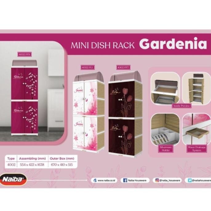 Rak Piring Plastik Naiba 4002 / Lemari Piring  4 Susun Naiba 4002 Tokomami23