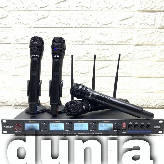 Promo Microphone Mic Wireless Ashley Mc Four Original 4 Mic Handheld Ashley