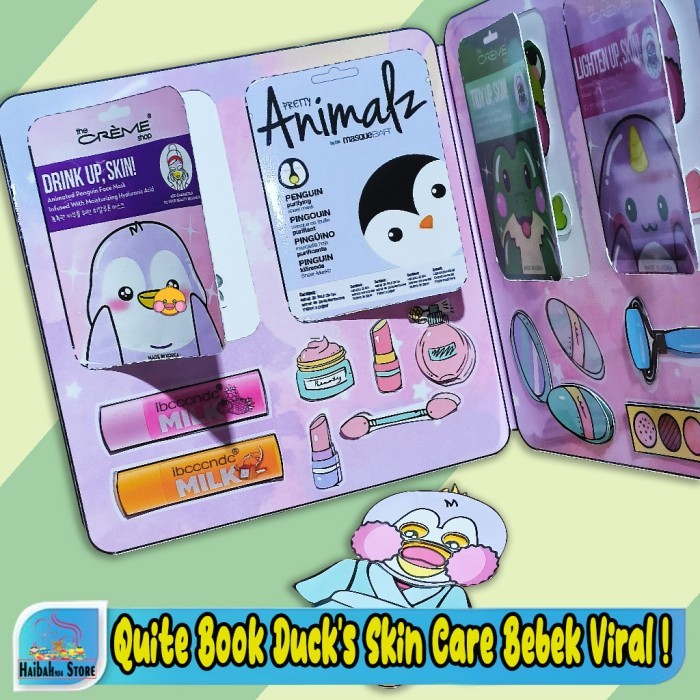 QUITE BOOK DUCK VIRAL TEMA SKINCARE MAINAN BONEKA KERTAS EDUKASI ANAK