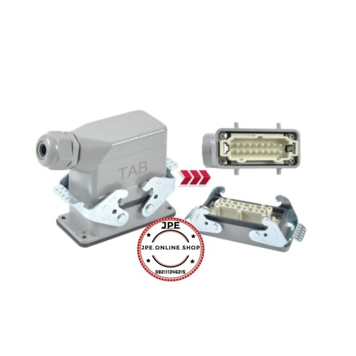 Steker + Stop Kontak Heavy Duty Connector 16 Pin HDC-HE-16-1 IP65