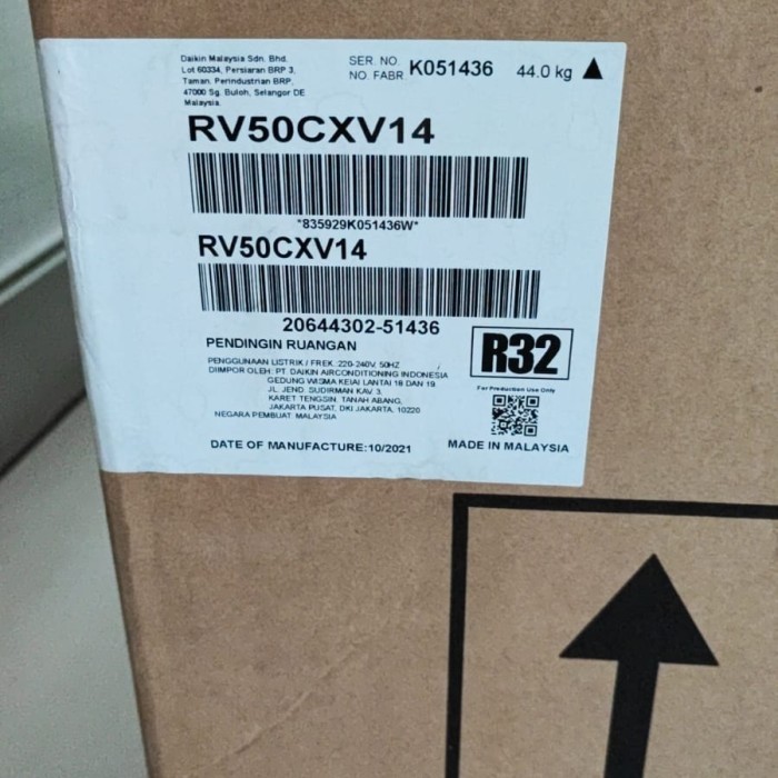 Outdoor AC baru Daikin 2 PK RV50CXV14 R32