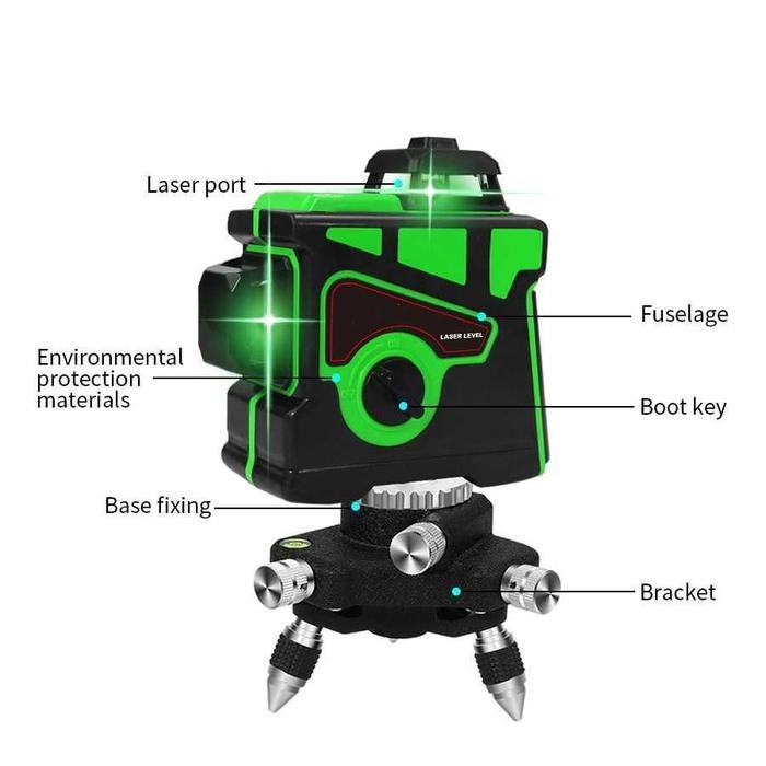 

[COD] LASER LEVEL MESIN SELF LEVELING 12 LINE POINT BRIGHT 3D HIGH-PRECISION VERTICAL HORIZONTAL