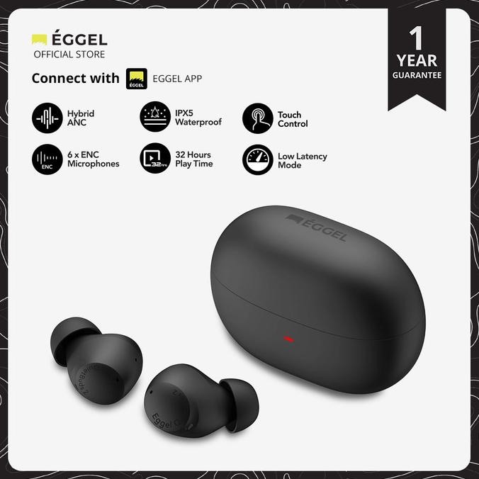 Eggel QuietBuds 2 Hybrid ANC + ENC TWS Bluetooth Earphone