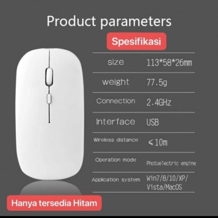 MOUSE WIRELESS BLUETOOTH TANPA DONGLE USB TIDAK BERISIK SILENT CLICK