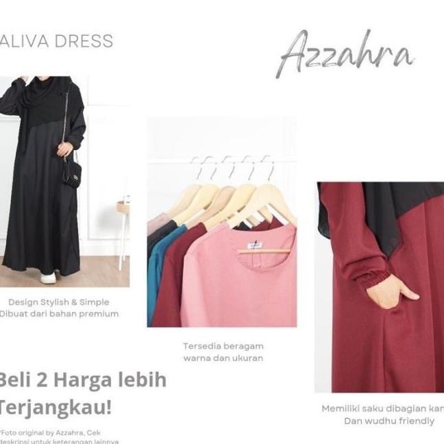 Aliva Dress Gamis Wanita Hijab Azzahra Warna Sage Green Moshiebunns_