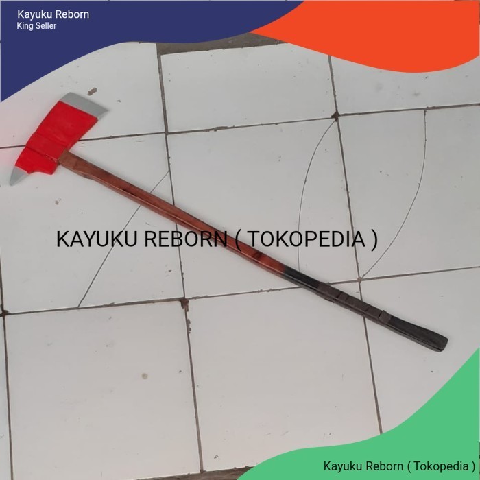 TERBARU mainan pedang kayu type kapak merah