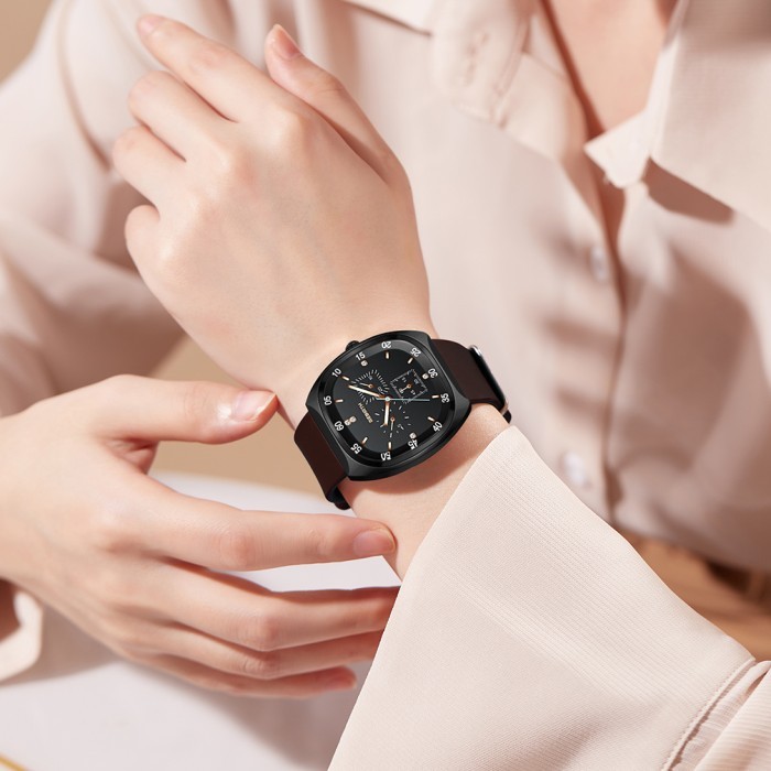 Rebirth Jam Tangan Wanita Mode Tali Silikon Anti Air Kuarsa Jam Tangan