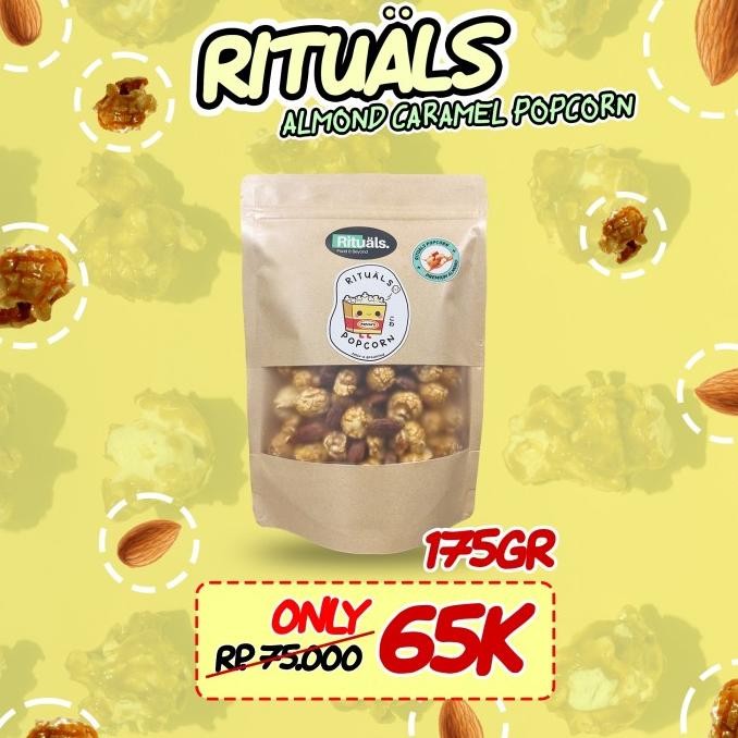 BIG SALE RITUALS POPCORN ALMOND CARAMEL SMALL - HOMEMADE BY WILLY KUN !!!!!