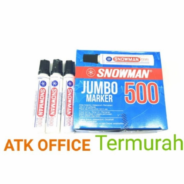 

Spidol Snowman jumbo 500 Permanent Marker selusin (12Pcs)