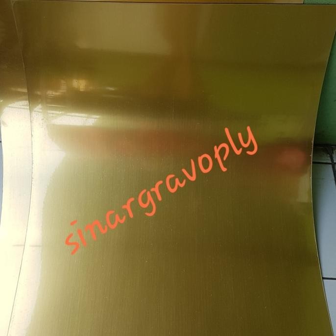 

Promo gravoply gold teks hitam bahan gravir nametag dll 120cmx60 tebal 1.5 COD