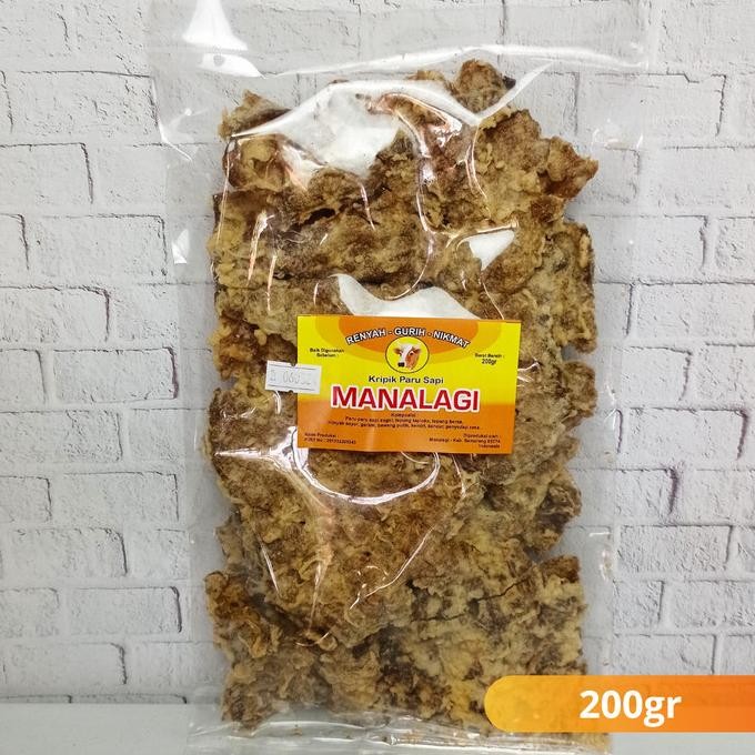 

BIG SALE KERIPIK PARU SAPI GORENG 200GRAM OLEH OLEH KHAS SEMARANG MERK MANALAGI !!!!!