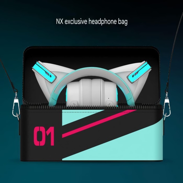 2024 New Demon Dance Cat Ear Headset Hatsune Miku Co branded NX Headphonedy Berkualitas