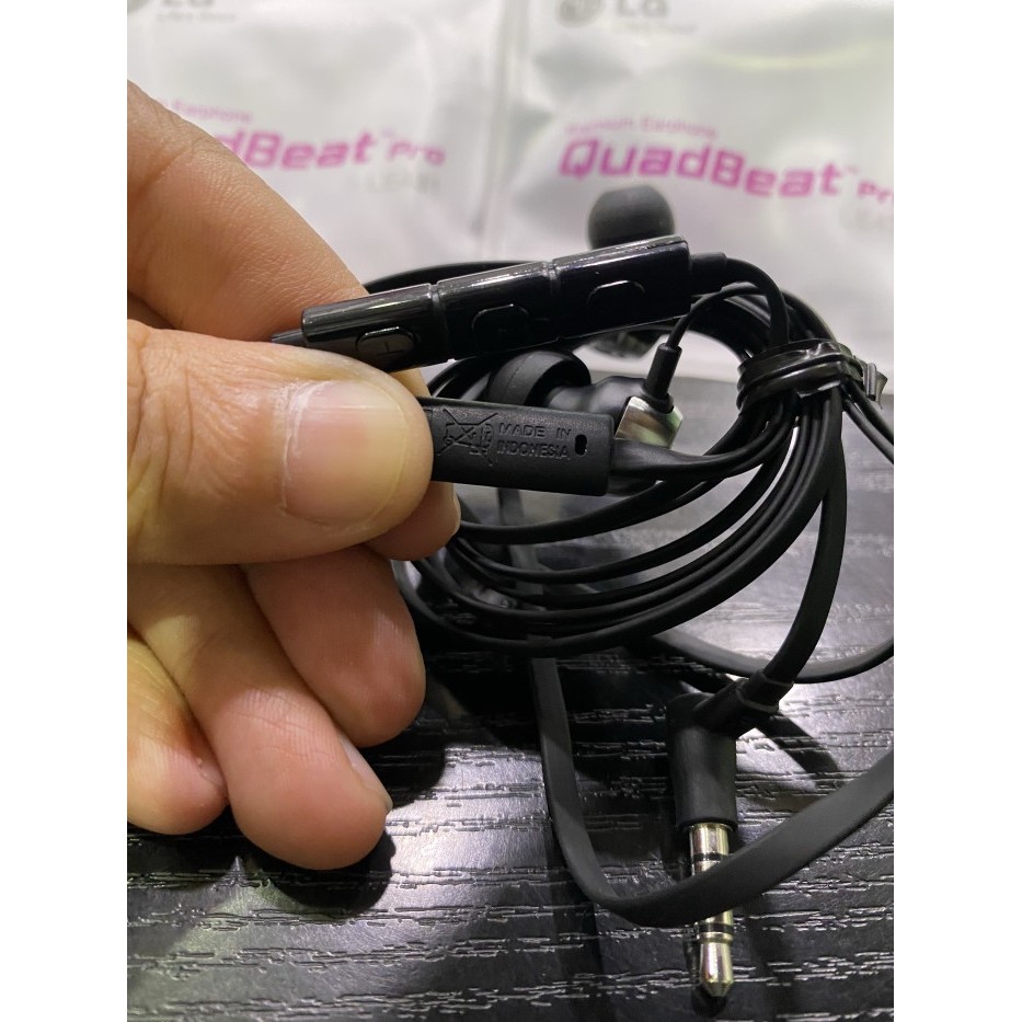 HF LG QuadBeat Pro headset LG Original Mega Bass HF Premium Earphone Berkualitas