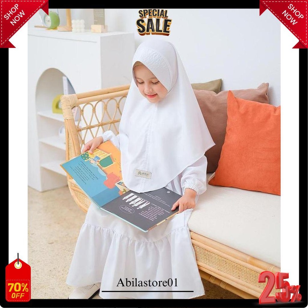 Gamis Anak Perempuan Gamis Anak Warna Putih Anak 1-10 Tahun Gamis Putih Manasik Haji Anak Gamis Mana