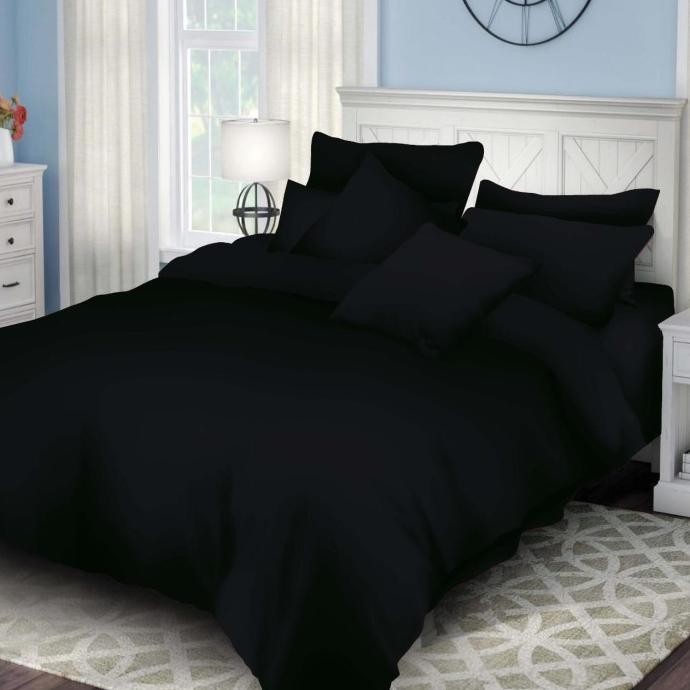 Grosir Bedcover Aja Rosewell Tanpa Sprei Single Hitam Pekat 140X200 Cm