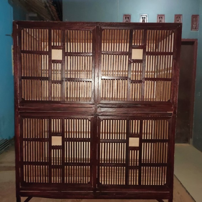 kandang ayam bangkok / jago 4 pintu ukuran 75x75x75 perpintu