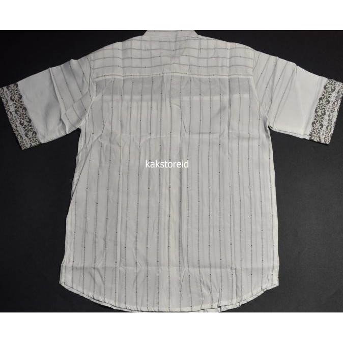 Baju Muslim Koko Pria Lengan Pendek Al Zabbar Putih Motif Kpr 01 Origi Hidayahjumat