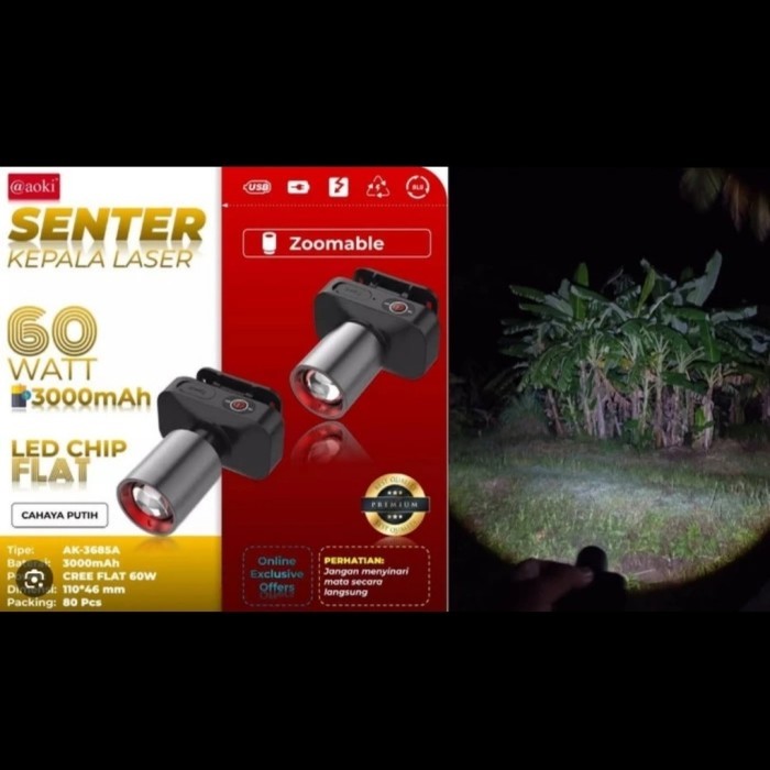 @#@#@#] SENTER KEPALA LASER LED HEADLAMP PREMIUM LASER LED CAMPING AOKI