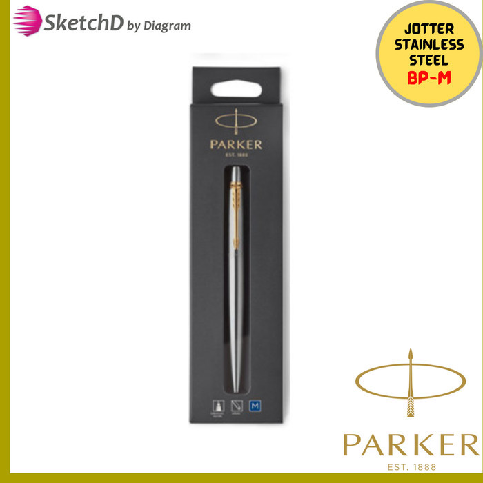 

Parker Jotter BP Stainless Steel Gold Tip SSGT Signature Pen Ballpoint