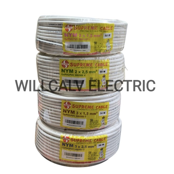 Suprime Kabel Nym 2X1.5 2X2.5 3X1.5 3X2.5 50 Meter Full Tembaga