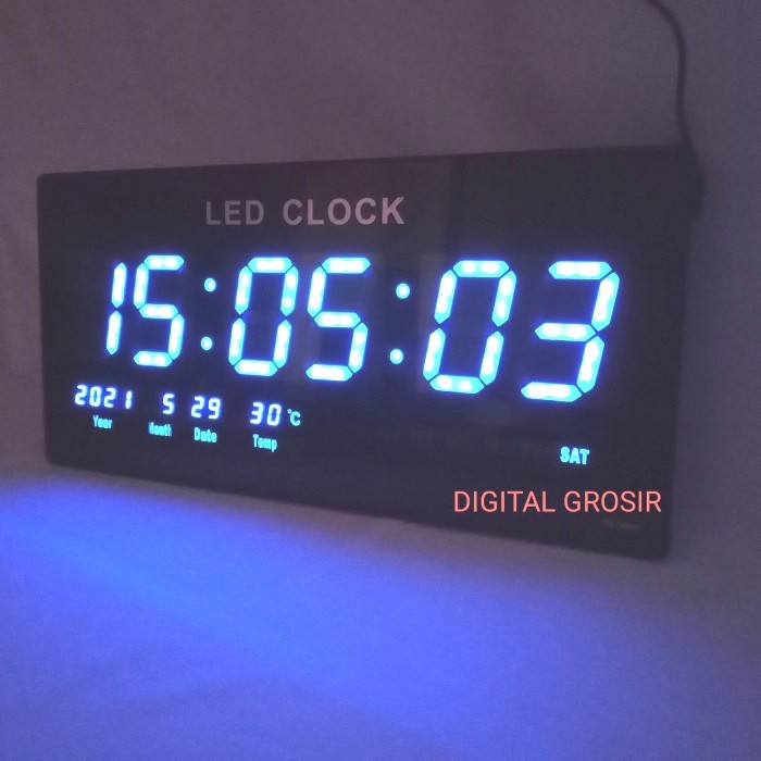 Jam Digital Led Tnt 4800 Biru. Jam Dinding.