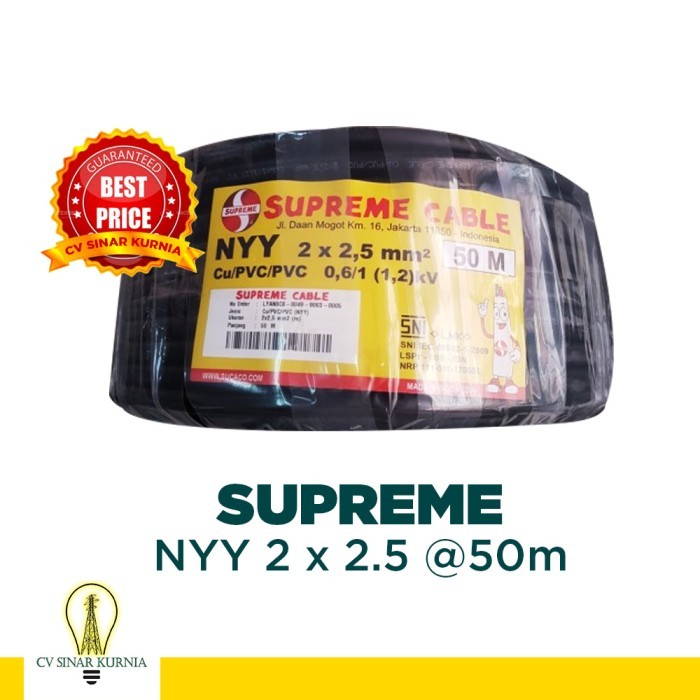 Kabel Listrik Nyy 2X2.5 Mm 2X2,5 Supreme Supreme Kabel Nyy 50M
