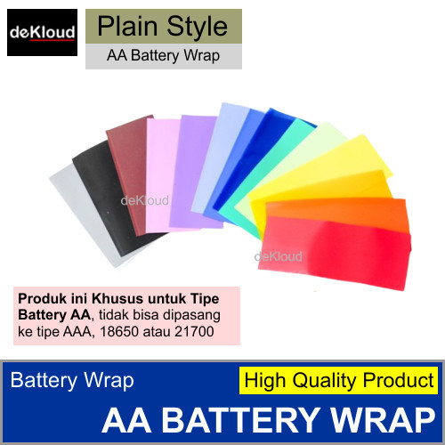 TERBAIK AA PLAIN BATTERY WRAP BATERAI BATRE PEMBUNGKUS POLOS BATERE ABC KODE 104