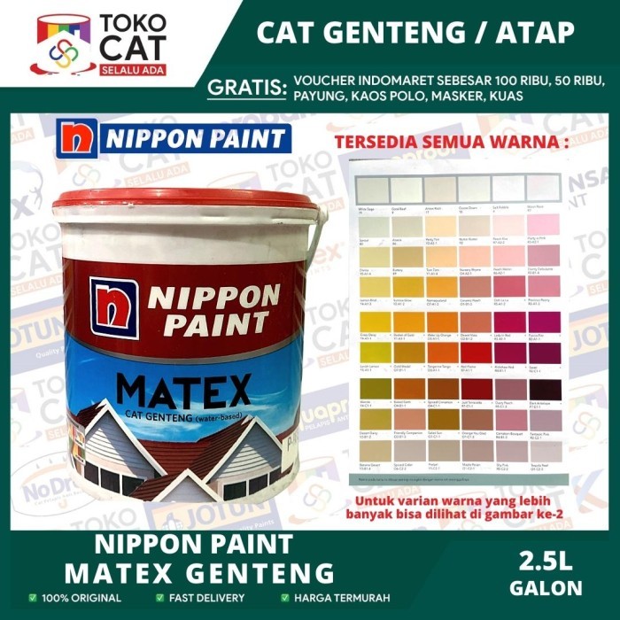 Cat Genteng Nippon Paint Matex Genteng Putih / Warna 2.5 L