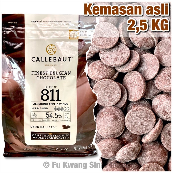 

Callebaut Dark Chocolate Belgian Couverture 811 54,5% 2,5 KG