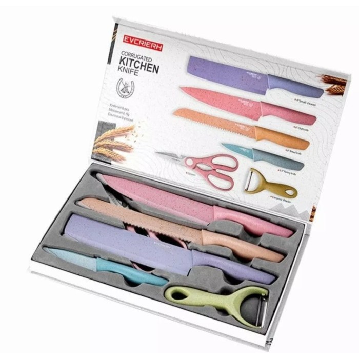 TERBATAS PISAU SET EVCRIVERH WARNA WARNI 6 IN 1 ORIGINAL DUS KODE 937