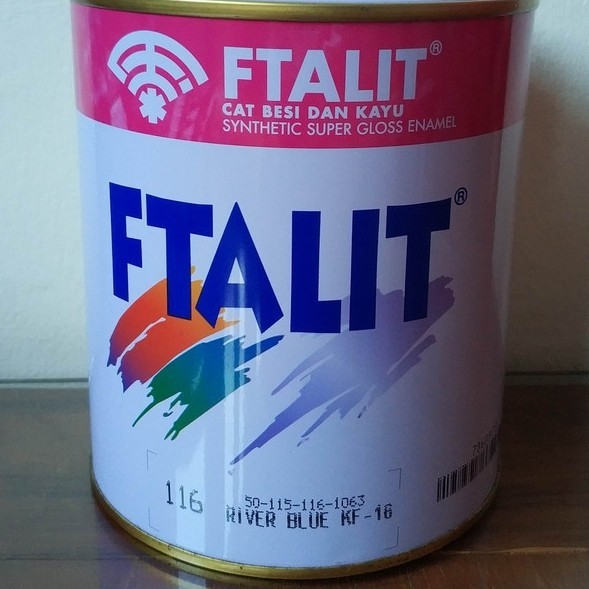 Cat besi Dan kayu Ftalit 1KG river blue (116)