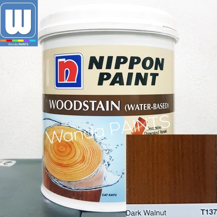NIPPON PAINT WOODSTAIN WATERBASED Dark Walnut T137 (1 Liter)
