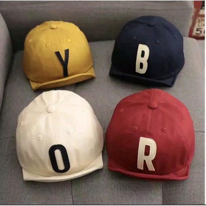 2-4 TAHUN IMPORT TOPI BASEBALL INISIAL NAMA ANAK BALITA HURUF B O R Y LAKI PEREMPUAN TOPI BISBOL