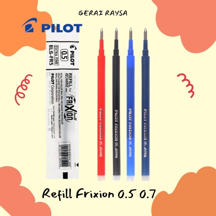 

KOMPLIT REFILL PILOT FRIXION CLICKER 0.5 & 0.7 - 100% ORIGINAL KODE 454