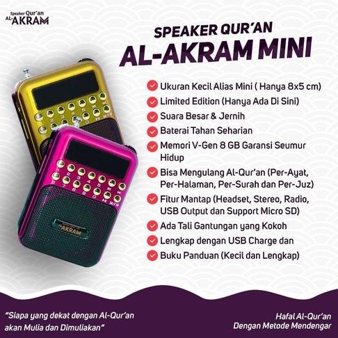 Al-Akram Mini / Speaker AlQur'an Al Akram 30 juz / Al Akram Mini Fanta Terlaris