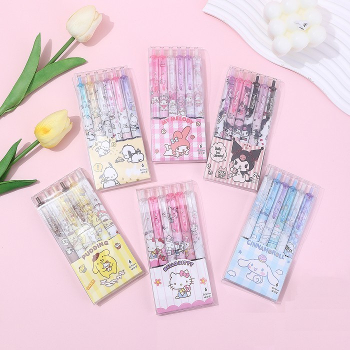 

TERPERCAYA PULPEN MEKANIK 1 SET ISI 6 PCS MOTIF SANRIO CHARACTERS TERBARU KODE 1412