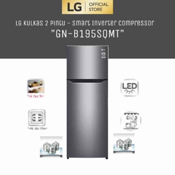@@@@] LG GN-B195SQMT Kulkas 2 Pintu-Smart Inverter Compressor