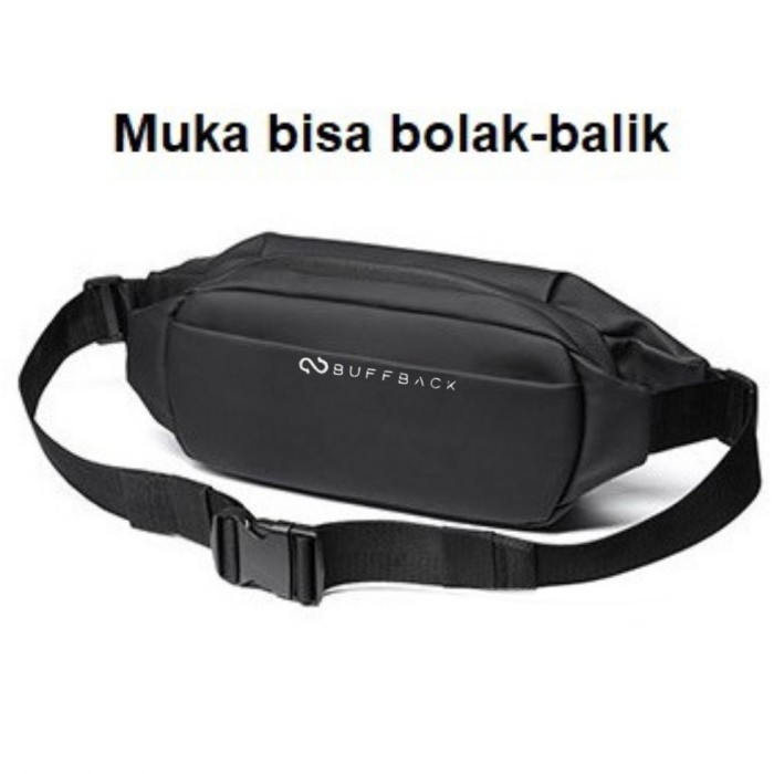 Waistbag Buffback Waterproof Muka Bisa Bolak Balik ,Waist Bag Buffback