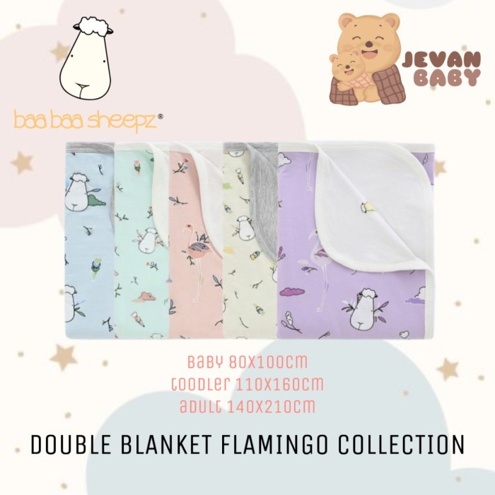Baabaasheepz Bamboo Double Blanket Flamingo Adult