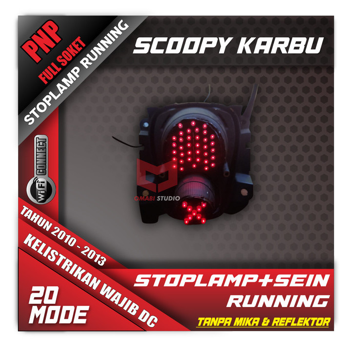 Ready baruu LED STOPLAMP RUNNING TERBARU SCOOPY KARBU 2010 - 2013 FULL SETTING APK
