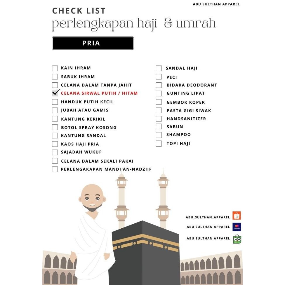 Celana Sirwal Putih Pria Dewasa Dalaman Jubah Gamis Pria Celana Sirwal Promo