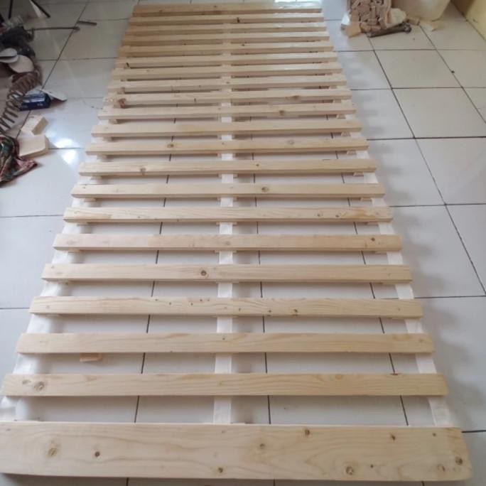Promo Dipan alas springbed kayu pallet tatakan untuk kasur busa 100 x 200 cm COD