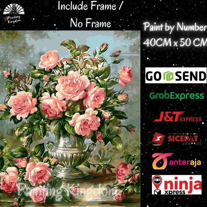 

Promo Paint by Number Lukisan Acrylic dengan angka DIY Pink Roses COD