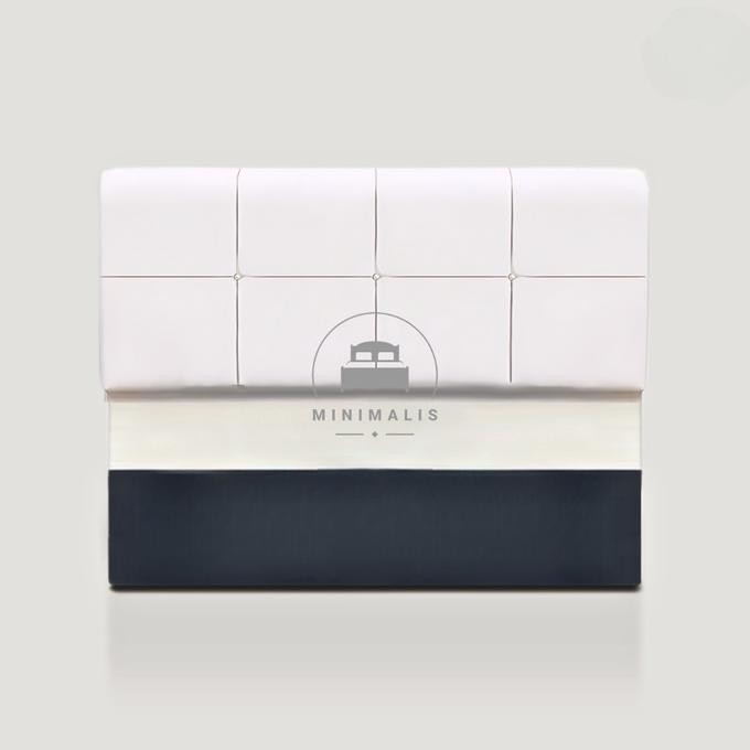 Promo Dipan Minimalis Motif Persegi | Divan Dan Sandaran Headboard Minimalis Bahan Kayu | Ranjang Te