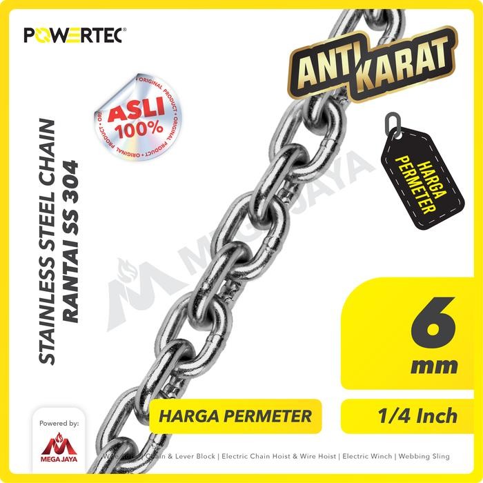 POWERTEC Rantai SS 304 6mm Stainless Steel Chain - Meteran